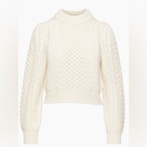 Aritzia Wilfred Olivetta Sweater Light Birch Cream Cable Knit Sz M